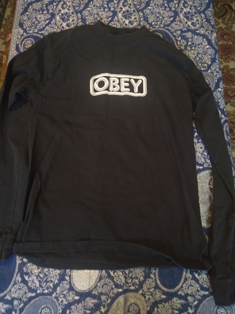 Obey Black Long Sleeve Logo Tee
